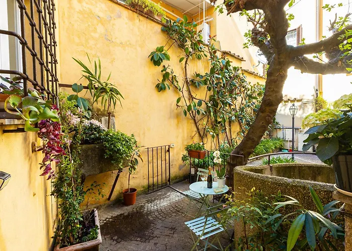 Quiet Trevi Fountain Courtyard & Patio Rome
